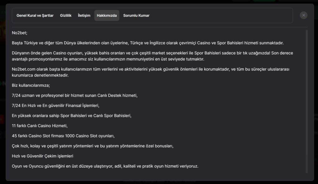 no2bet hakkında
